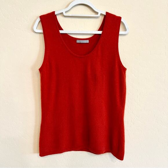 Neiman Marcus 100% cashmere red/orange tank top - Picture 1 of 6